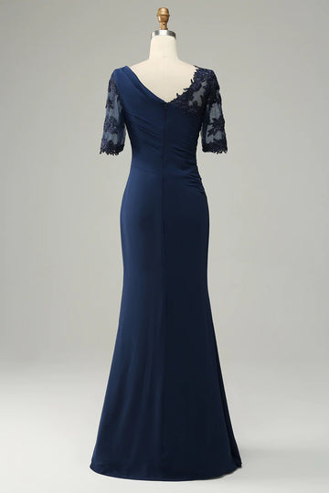 Navy Sheath Mor til Bride kjole med Appliques